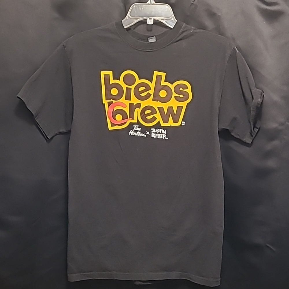 Justin beiber & Tim hortons collaboration staff shirt size Med BRAND NEW